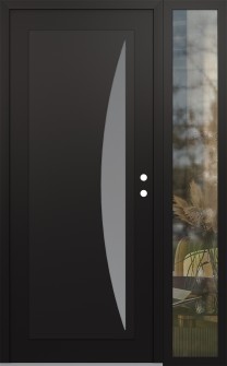 Diamond C13 52" x 80" black/white frosted Glass Panel black LHI with Sidelite clear Glass