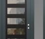 Modern Steel Front Door Diamond C9 48" x 96" anthracite/anthracite clear Glass Panel black LHI with Sidelite and Transom frosted Glass