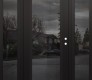 Modern Steel Front Door Diamond C1 60" x 80" black/black mirrored Glass Panel black LHI with 2 Sidelites mirrored Glass