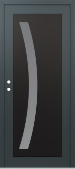 Diamond C4 36" x 80" anthracite/anthracite frosted Glass Panel black RHI