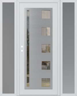 Diamond C3 60" x 80" white/white clear Glass Panel stainless steel RHI with 2 Sidelites frosted Glass