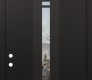 DIAMOND A5 36" X 96" BLACK/BLACK CLEAR GLASS PANEL BLACK LHI WITH TRANSOM FROSTED GLASS