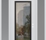 Modern Steel Front Door Diamond C1 60" x 96" white/white clear Glass Panel black LHI with 2 Sidelites and Transom frosted Glass