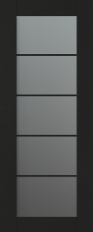 DOOR SLAB AVON 5 LITE VETRO BLACK MATTE 30" X 92 1/2" X 1 3/4"