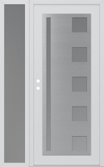 Diamond C3 50" x 80" white/white frosted Glass Panel stainless steel RHI with Sidelite frosted Glass