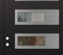 Modern Steel Front Door Diamond D3 36" x 96" black/black clear Glass Panel stainless steel RHI with Transom frosted Glass
