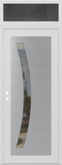 Diamond C4 36" x 96" white/white clear Glass Panel stainless steel RHI with Transom mirrored Glass