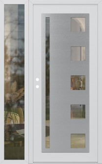 Diamond C3 48" x 80" white/white clear Glass Panel stainless steel RHI with Sidelite clear Glass
