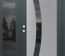 Modern Steel Front Door Diamond C4 50" x 80" anthracite/anthracite mirrored Glass Panel stainless steel RHI with Sidelite mirrored Glass