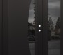 Modern Steel Front Door Diamond C13 52" x 80" black/black mirrored Glass Panel black LHI with Sidelite mirrored Glass