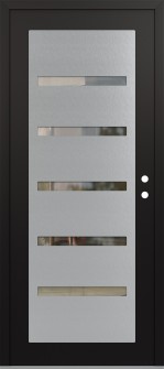 Diamond C7 36" x 80" black/black clear Glass Panel stainless steel LHI