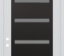 Modern Steel Front Door Diamond C7 36" x 96" white/white frosted Glass Panel black RHI with Transom mirrored Glass
