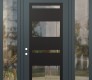 Modern Steel Front Door Diamond C10 60" x 96" anthracite/anthracite clear Glass Panel black RHI with 2 Sidelites and Transom clear Glass