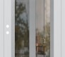 Modern Steel Front Door Diamond C14 36" x 80" white/white clear Glass Panel stainless steel RHI