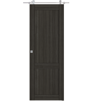Shaker 2 Panel Gray Oak Barn doors