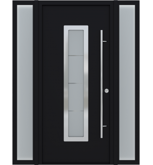 MODERN FRONT STEEL DOOR ARGOS BLACK/WHITE 61 1/16" X 81 11/16" LHI + SIDELITE LEFT/RIGHT