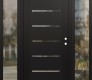 Modern Steel Front Door Diamond C11 68" x 80" black/black clear Glass Panel black LHI with 2 Sidelites clear Glass