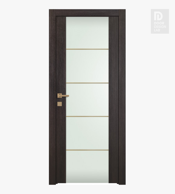 Avon 202 4H Gold Strips Vetro Veralinga Oak Hinged doors