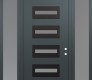 Modern Steel Front Door Diamond D4 60" x 96" anthracite/anthracite frosted Glass Panel black LHI with 2 Sidelites and Transom frosted Glass