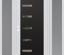 Modern Steel Front Door Diamond C8 60" x 80" white/white clear Glass Panel black RHI with 2 Sidelites frosted Glass
