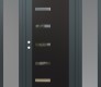 Modern Steel Front Door Diamond C8 68" x 80" anthracite/anthracite clear Glass Panel black RHI with 2 Sidelites frosted Glass