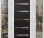 Modern Steel Front Door Diamond C7 68" x 80" white/white clear Glass Panel black RHI with 2 Sidelites clear Glass