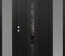 Modern Steel Front Door DIAMOND A5 60" X 80" BLACK/BLACK MIRRORED GLASS PANEL BLACK RHI WITH 2 SIDELITES FROSTED GLASS