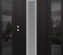 Modern Steel Front Door DIAMOND A1 64" X 80" BLACK/WHITE FROSTED GLASS PANEL STAINLESS STEEL RHI WITH 2 SIDELITES MIRRORED GLASS