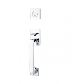 EMTEK BADEN DOUBLE CYLINDER KEYD 4830 POLISHED CHROME US26