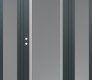 Modern Steel Front Door Diamond C1 68" x 80" anthracite/anthracite frosted Glass Panel stainless steel RHI with 2 Sidelites frosted Glass