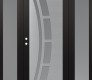 Modern Steel Front Door Diamond C12 64" x 80" black/white frosted Glass Panel stainless steel RHI with 2 Sidelites frosted Glass