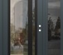 Modern Steel Front Door Diamond C15 52" x 80" anthracite/anthracite clear Glass Panel black LHI with Sidelite mirrored Glass