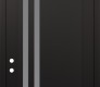 Modern Steel Front Door Diamond C6 36" x 96" black/white frosted Glass Panel black RHI with Transom frosted Glass