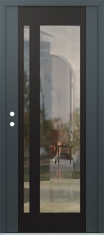 Diamond C15 36" x 80" anthracite/anthracite clear Glass Panel black RHI