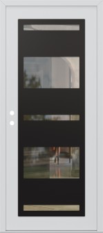 Diamond C10 36" x 80" white/white clear Glass Panel black RHI