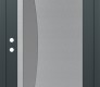Modern Steel Front Door Diamond C13 36" x 80" anthracite/anthracite frosted Glass Panel stainless steel RHI