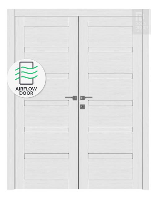 Louver Bianco Noble Double pocket doors