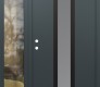 Modern Steel Front Door DIAMOND A1 52" X 80" ANTHRACITE/ANTHRACITE FROSTED GLASS PANEL BLACK RHI WITH SIDELITE CLEAR GLASS