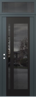 Diamond C15 36" x 96" anthracite/anthracite mirrored Glass Panel black RHI with Transom mirrored Glass