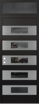 Diamond D5 36" x 96" black/black Mirrored Glass Panel stainless steel RHI with Transom Mirrored Glass