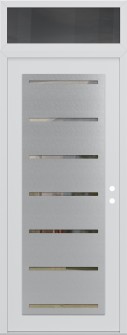 Diamond C11 36" x 96" white/white clear Glass Panel stainless steel LHI with Transom mirrored Glass