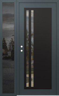 Diamond C6 50" x 80" anthracite/anthracite clear Glass Panel black RHI with Sidelite mirrored Glass