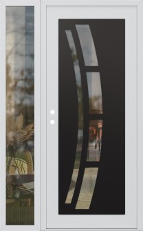 Diamond C12 52" x 80" white/white clear Glass Panel black RHI with Sidelite clear Glass