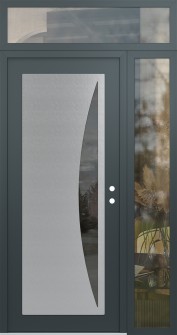 Diamond C13 52" x 96" anthracite/anthracite mirrored Glass Panel stainless steel LHI with Sidelite and Transom clear Glass