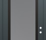 Modern Steel Front Door Diamond C1 36" x 96" anthracite/anthracite frosted Glass Panel black LHI with Transom mirrored Glass