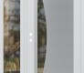 Modern Steel Front Door Diamond C13 50" x 80" white/white clear Glass Panel stainless steel RHI with Sidelite clear Glass