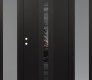 Modern Steel Front Door DIAMOND A3 68" X 80" BLACK/BLACK MIRRORED GLASS PANEL BLACK RHI WITH 2 SIDELITES FROSTED GLASS