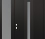 Modern Steel Front Door DIAMOND A2 52" X 96" BLACK/WHITE FROSTED GLASS PANEL BLACK RHI WITH SIDELITE AND TRANSOM FROSTED GLASS