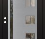 Modern Steel Front Door Diamond C3 36" x 80" black/black clear Glass Panel stainless steel RHI