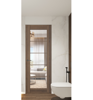 Avon 5 Lite Clear Vetro Pecan Nutwood Frameless